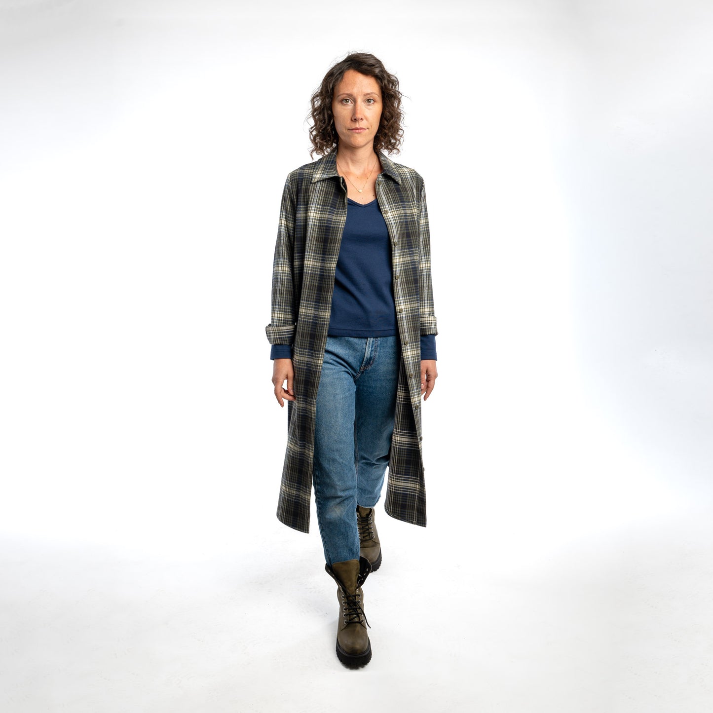 Hemdblusenkleid / 60 % recycelte Baumwolle